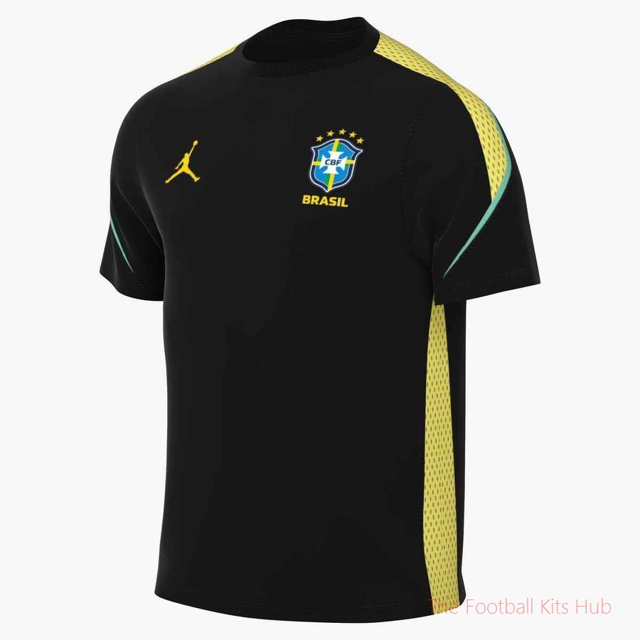[JED] Brazil X Jordan Training T-Shirt Dri-FIT Strike World Cup 2026 - Black/Yellow