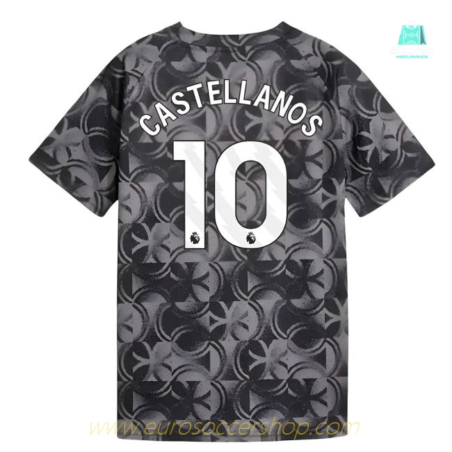 2025-2026 Man City Warm Up Jersey (Black) - Kids (Castellanos 10)