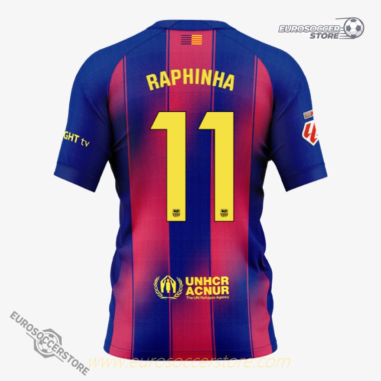 RAPHINHA's Barcelona Home Jersey 11 for the 25-26 Season (Player Version)
