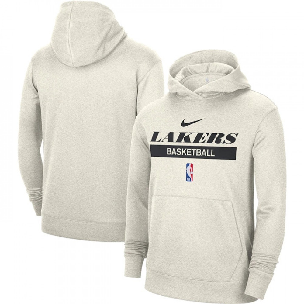 Men's Los Angeles Lakers White Spotlight Fleece Overhead Hoodie