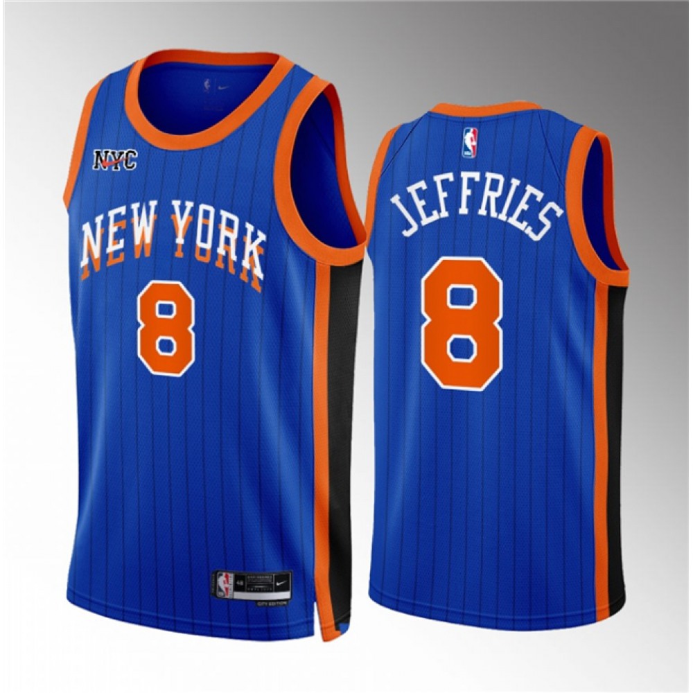 Performance Classic Men's Knicks #8 DaQuan Blue Basketball Jersey