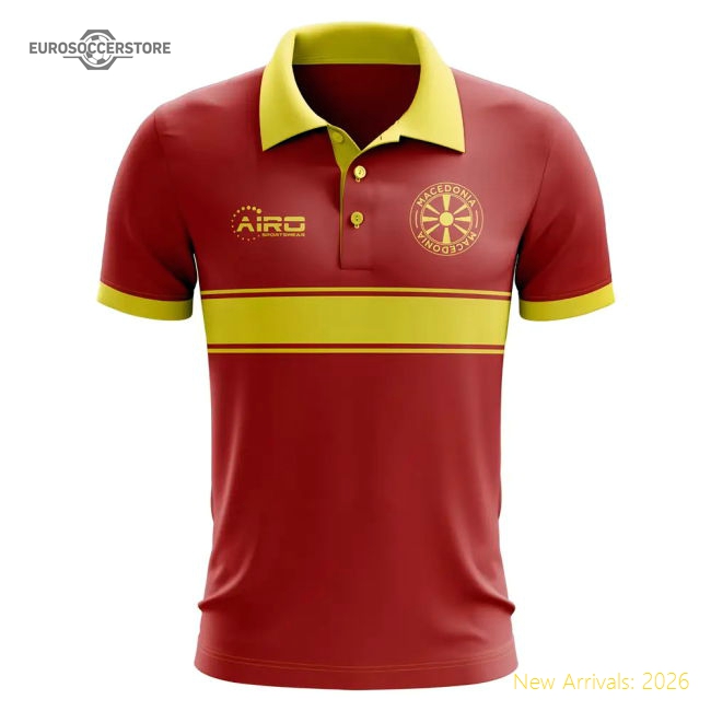 Macedonia Concept Stripe Polo Shirt (Red)