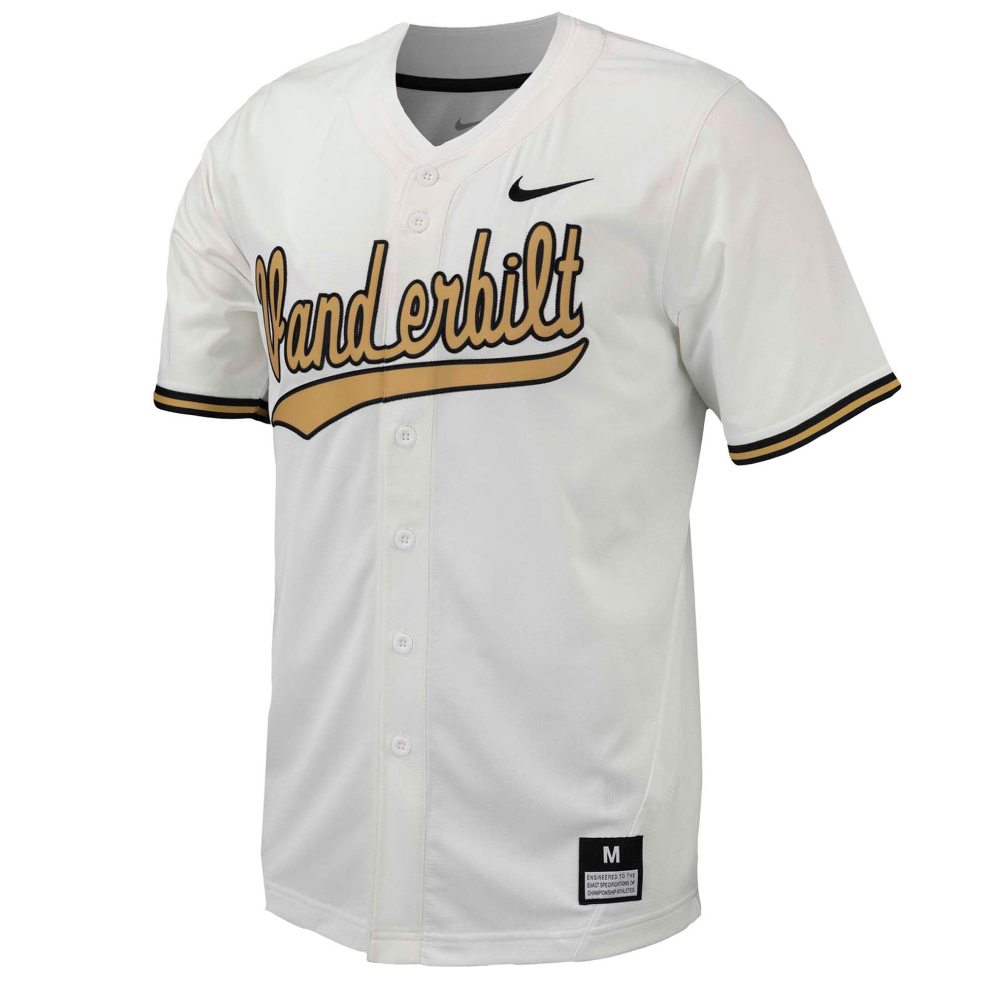 [NJP] Vanderbilt Commodores Replica Full-Button Baseball Jersey - White