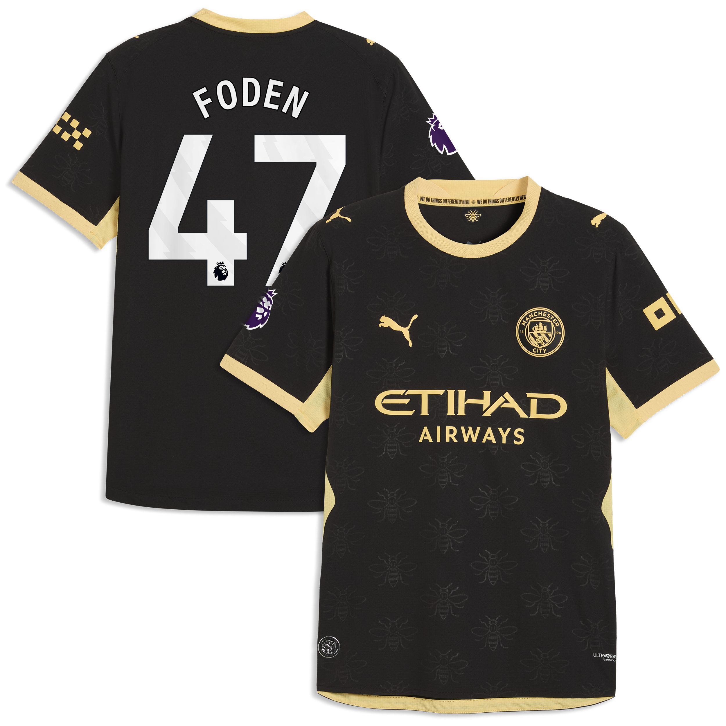 [JED] Phil Foden #47 Manchester City 2026/27 Away On-Field Authentic Jersey - Black