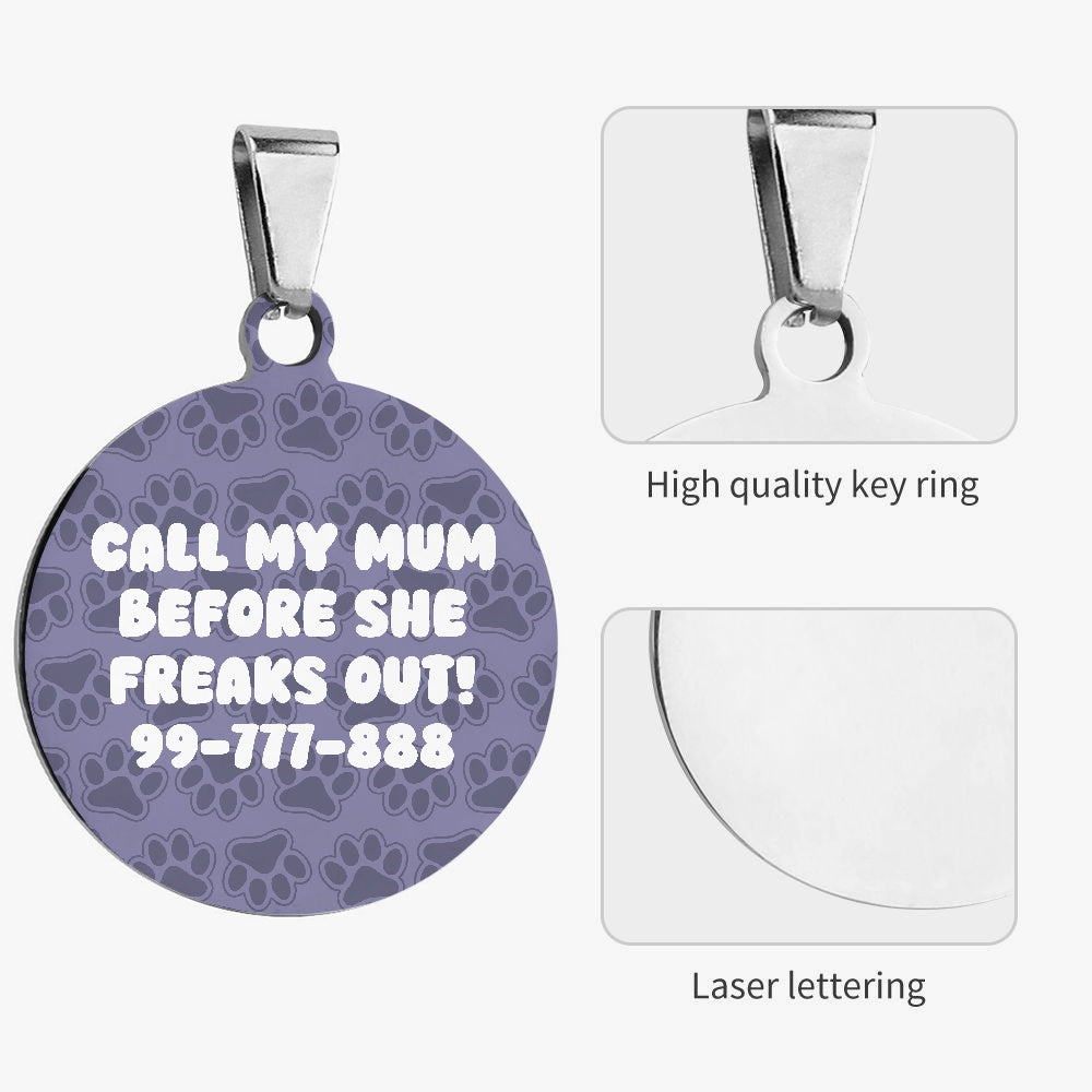 Culture-Inspired Call My Mum - Custom Double-sided French Bulldog Tag...