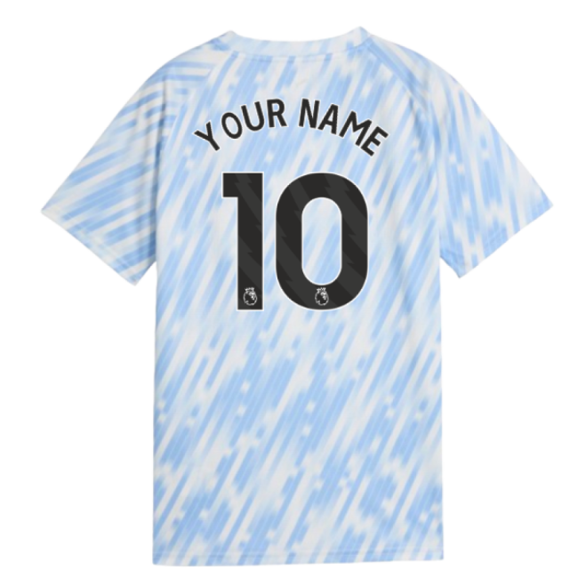 retro 2025-2026 Man City Warm Up Jersey (Silver Sky) - Kids (Your N...