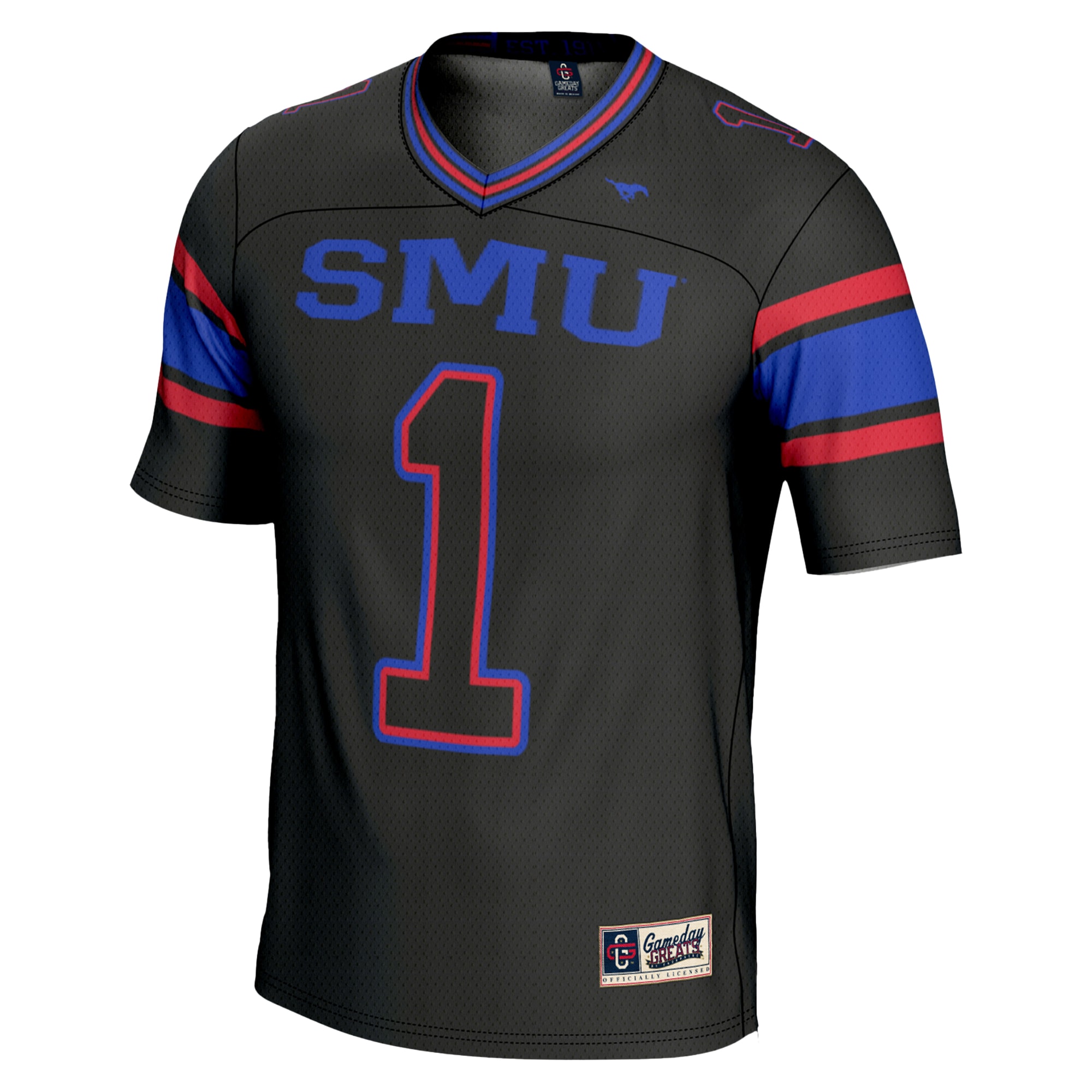 #1 SMU Mustangs GameDay Greats Endzone Football Jersey - Black