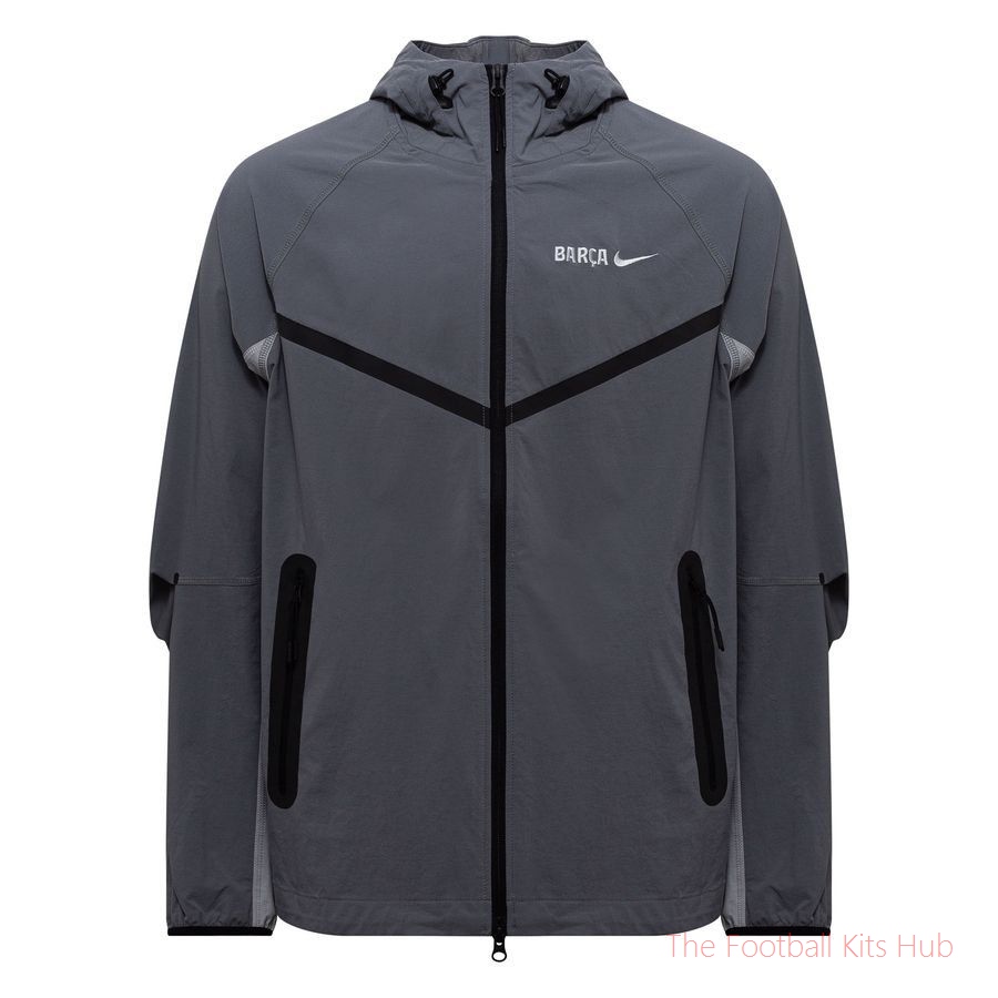 Barcelona Training Jacket Tech Woven Windrunner FZ - Smoke Grey