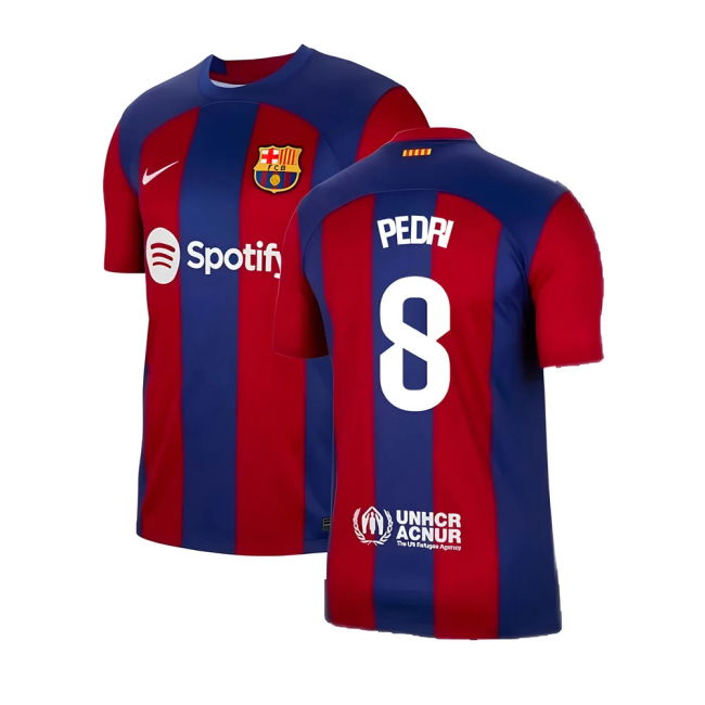 Pedri 8 Original Replica Barcelona Home Supporter Shirt for Adults (1)