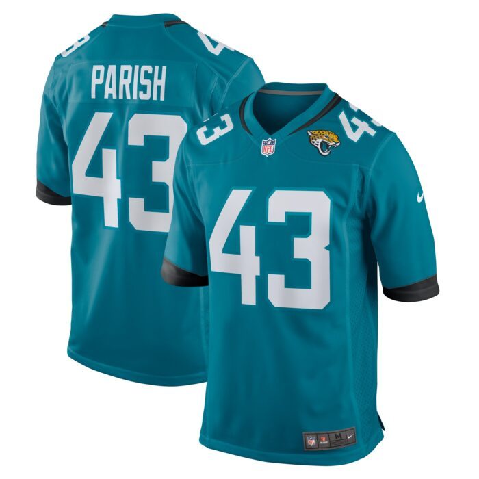 Men's Jacksonville Jaguars Derek Parish Nike Teal Game Jer...