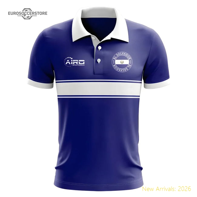 El Salvador Concept Stripe Polo Shirt (blue) - Unbeatable Value