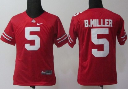 Men's OSU Buckeyes Red 2024 alternate jersey Braxton Miller #5 match