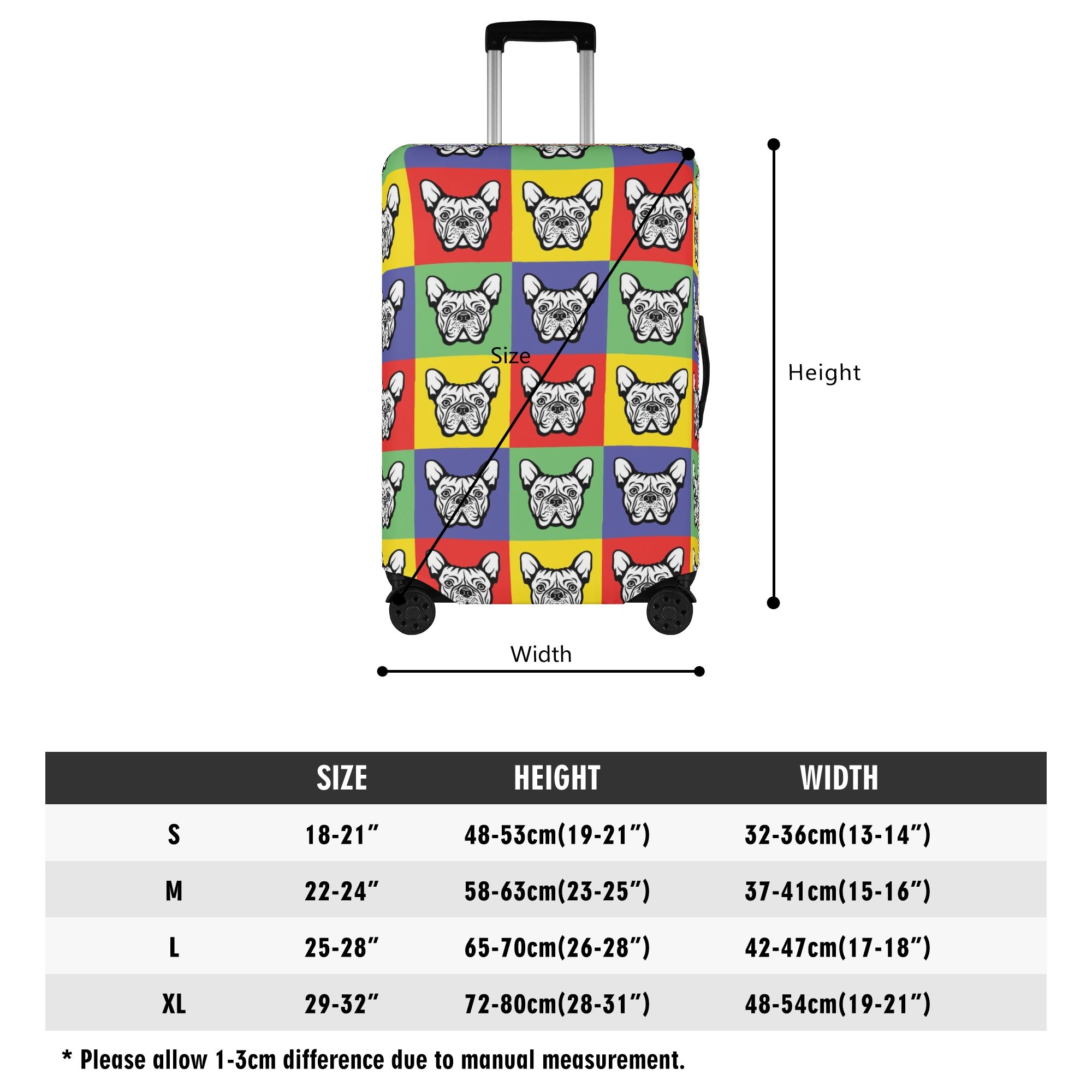 Pet-Lover Frenchie-Fan Cozy Kobe - Luggage Cover for Daily Life Premium