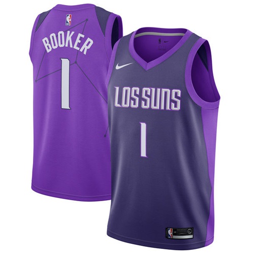 Purple Nike Devin Booker #1 Suns Jersey - Performance Fabric