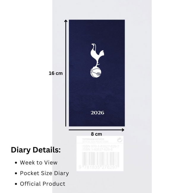 Tottenham Hotspur FC Slim Diary 2026 (Fan Favorite)