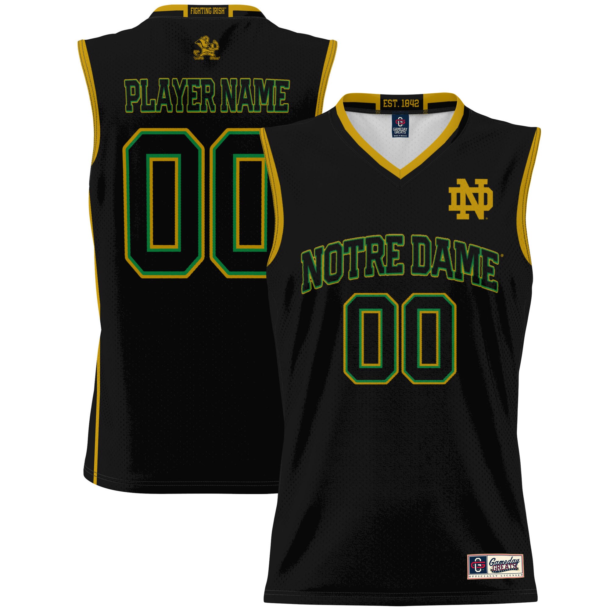 [NJP] Notre Dame Fighting Irish GameDay Greats Youth NIL Pick-A-Player Lightweight Women's Basketball Jersey - Black