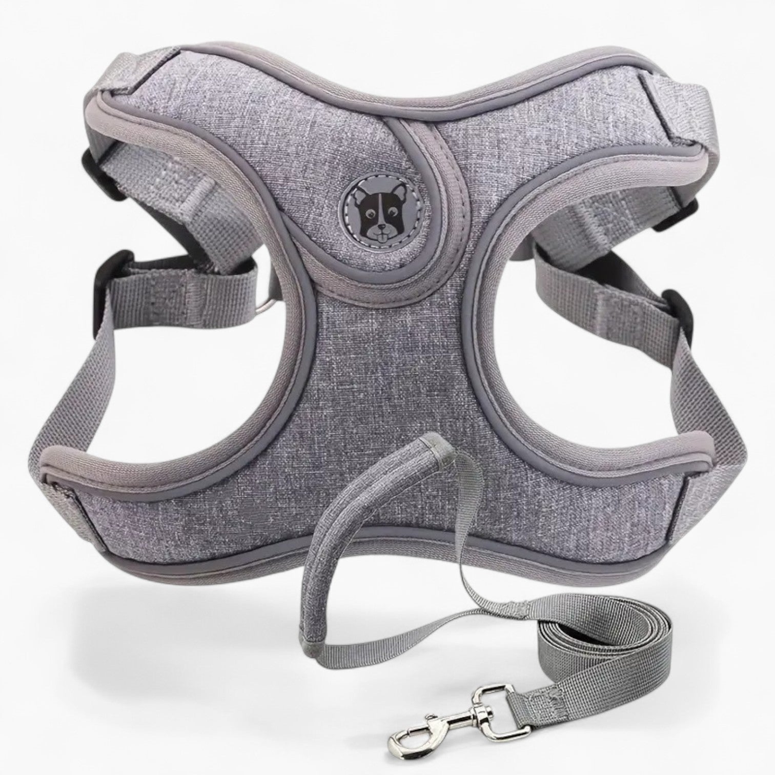 SnugWalk Frenchie Adjustable Harness Leash Set – Breathable No-Pull Reflective Vest