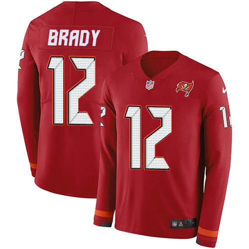 NFL T B Buccaneers #12 Tom Brady Red Limited Jersey - H-v8