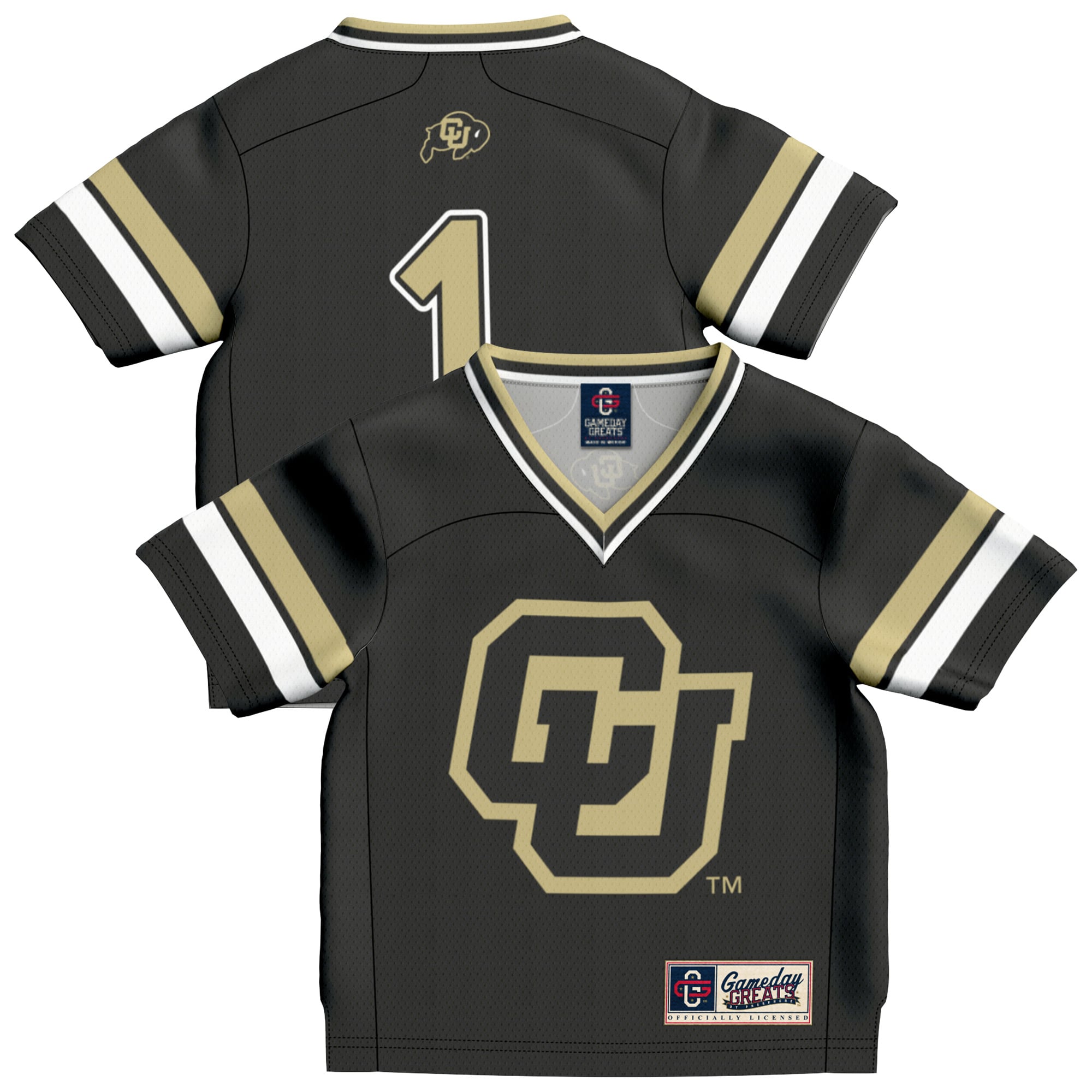 #1 Colorado Buffaloes GameDay Greats Infant Collegiate Football Fashion Jersey - Black