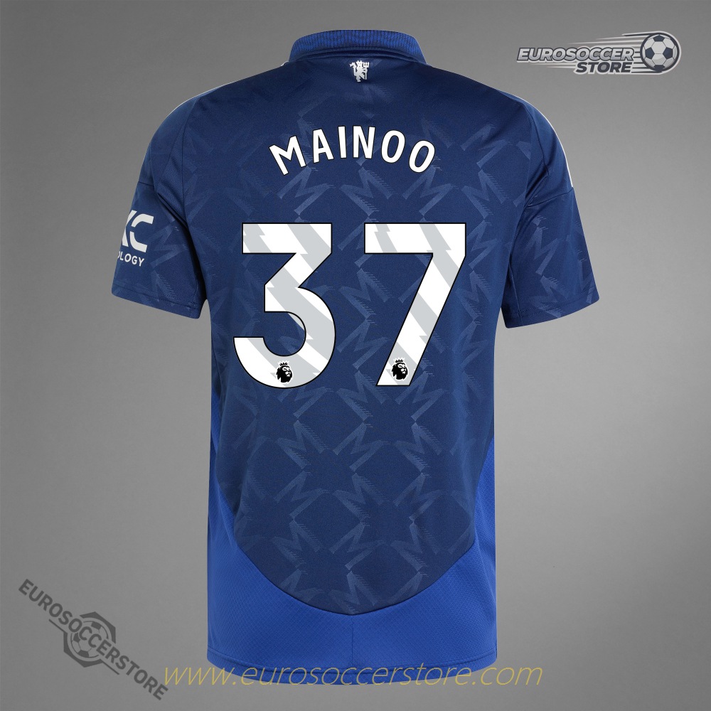 Manchester United 24-25 Away Jersey with MAINOO 37 Printing