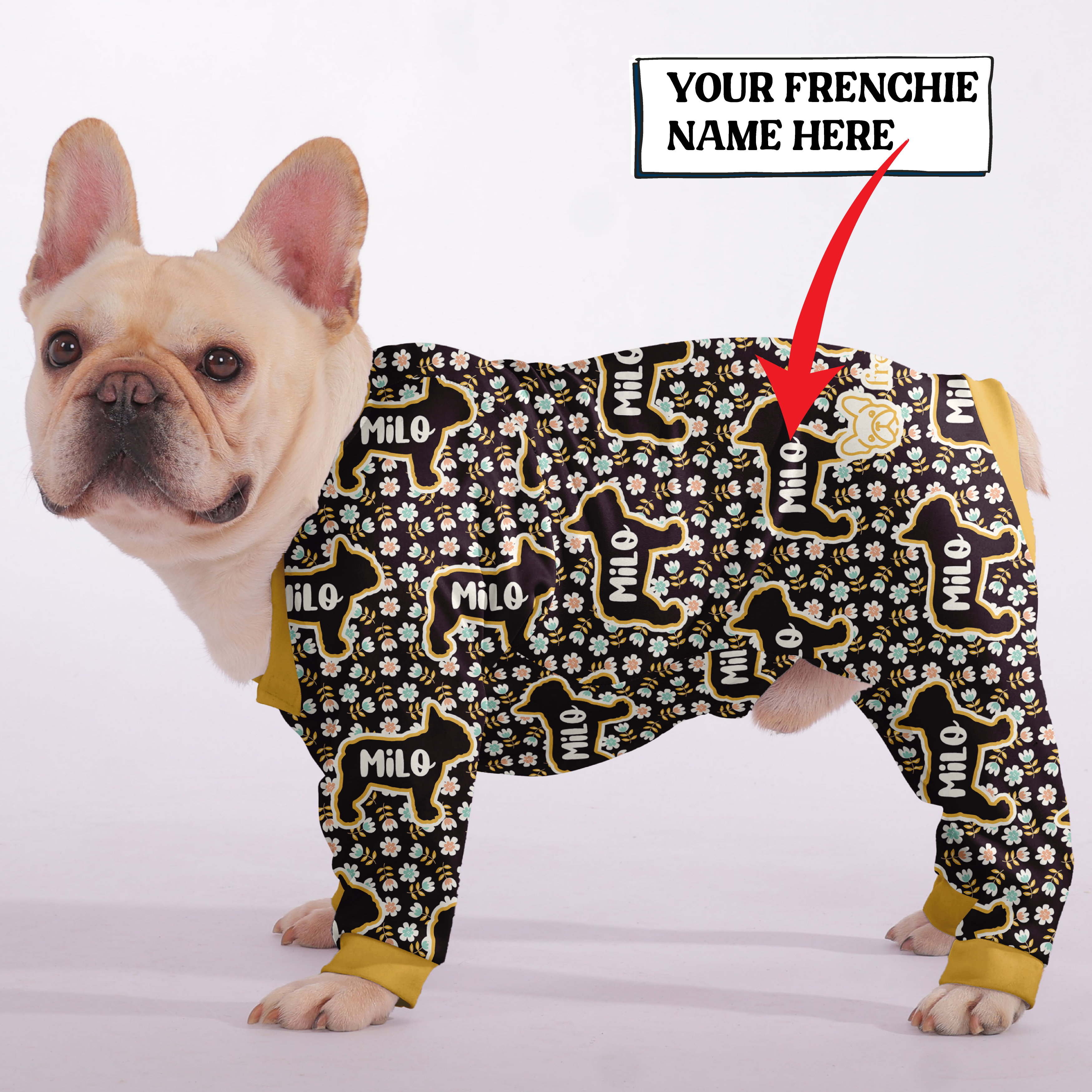 Comfortable Molly - Personalized French Bulldog Pajamas With Frenchie...