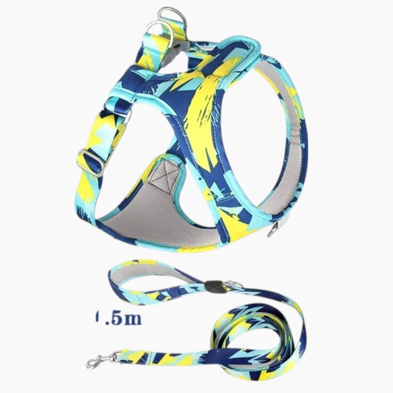 BulliWear French Bulldog Harness – Colorful No-Pull Dog Vest with Leash