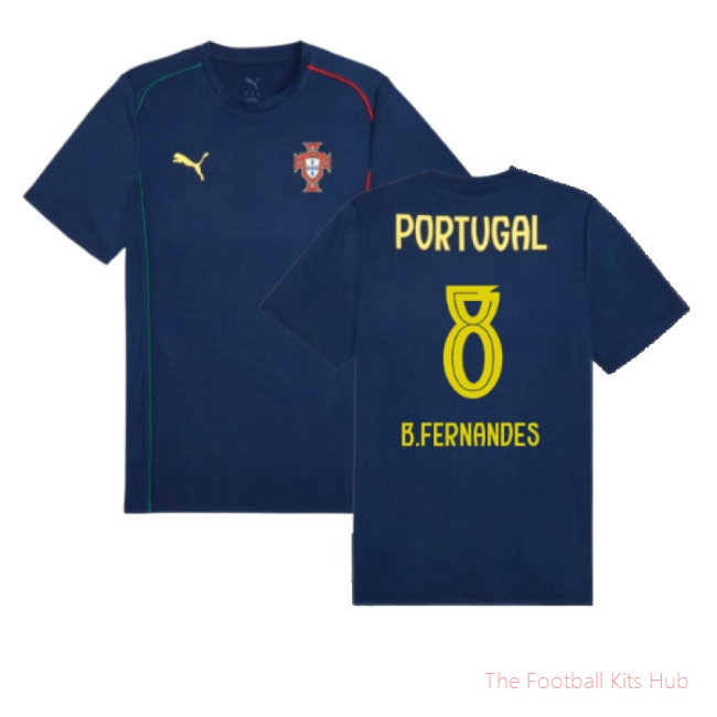 2025-2026 Portugal Casuals Tee (Persian Blue) (B.Fernandes 8)