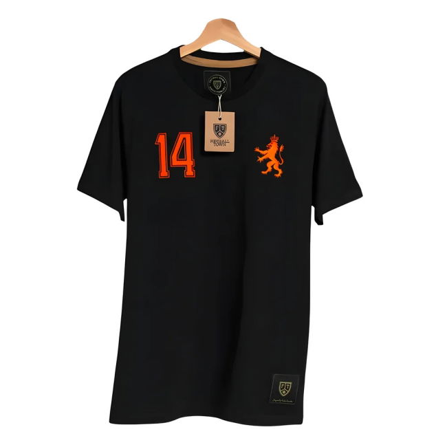 Holland De Leeuw 14 Black Retro Football Shirt Euro Premium