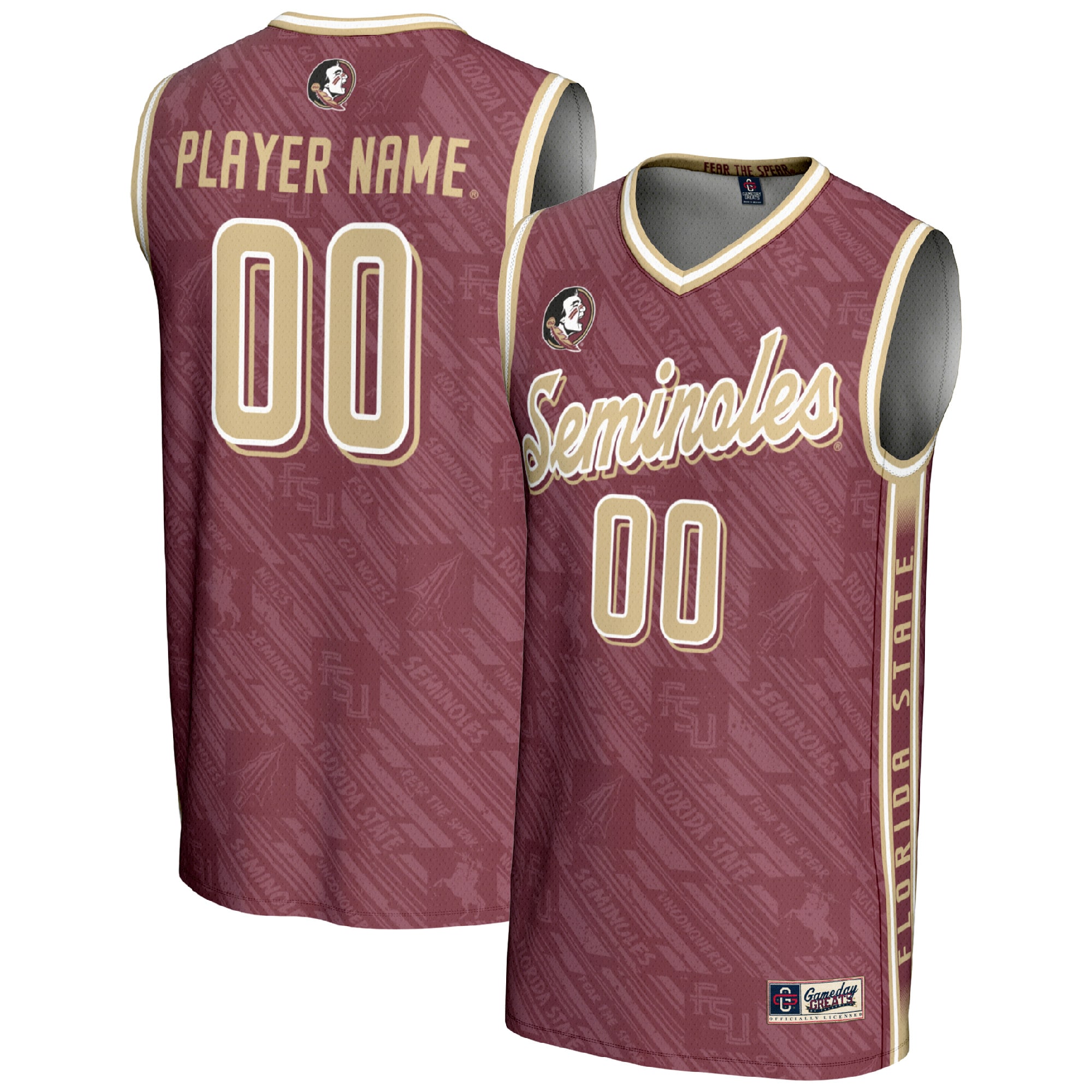 [NJP] Florida State Seminoles GameDay Greats Unisex NIL Pick-A-Player Women's Basketball Lightweight Highlight Print Jersey - Garnet