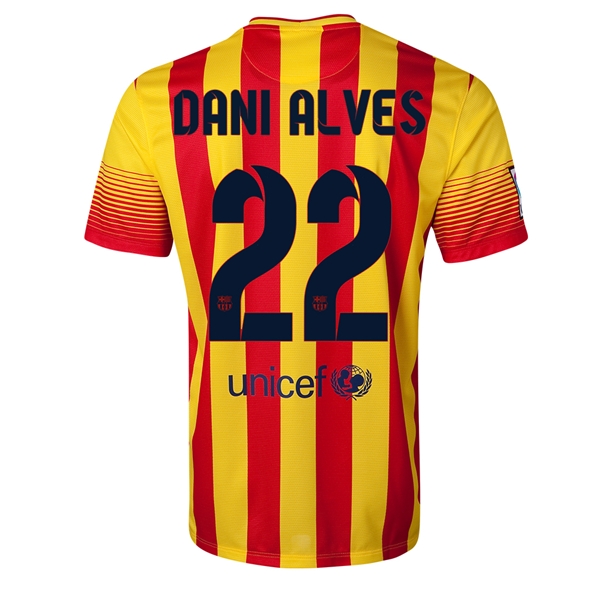 Professional Grade Barca 1314 Barcelona 22 DANI ALVES Away Shirt