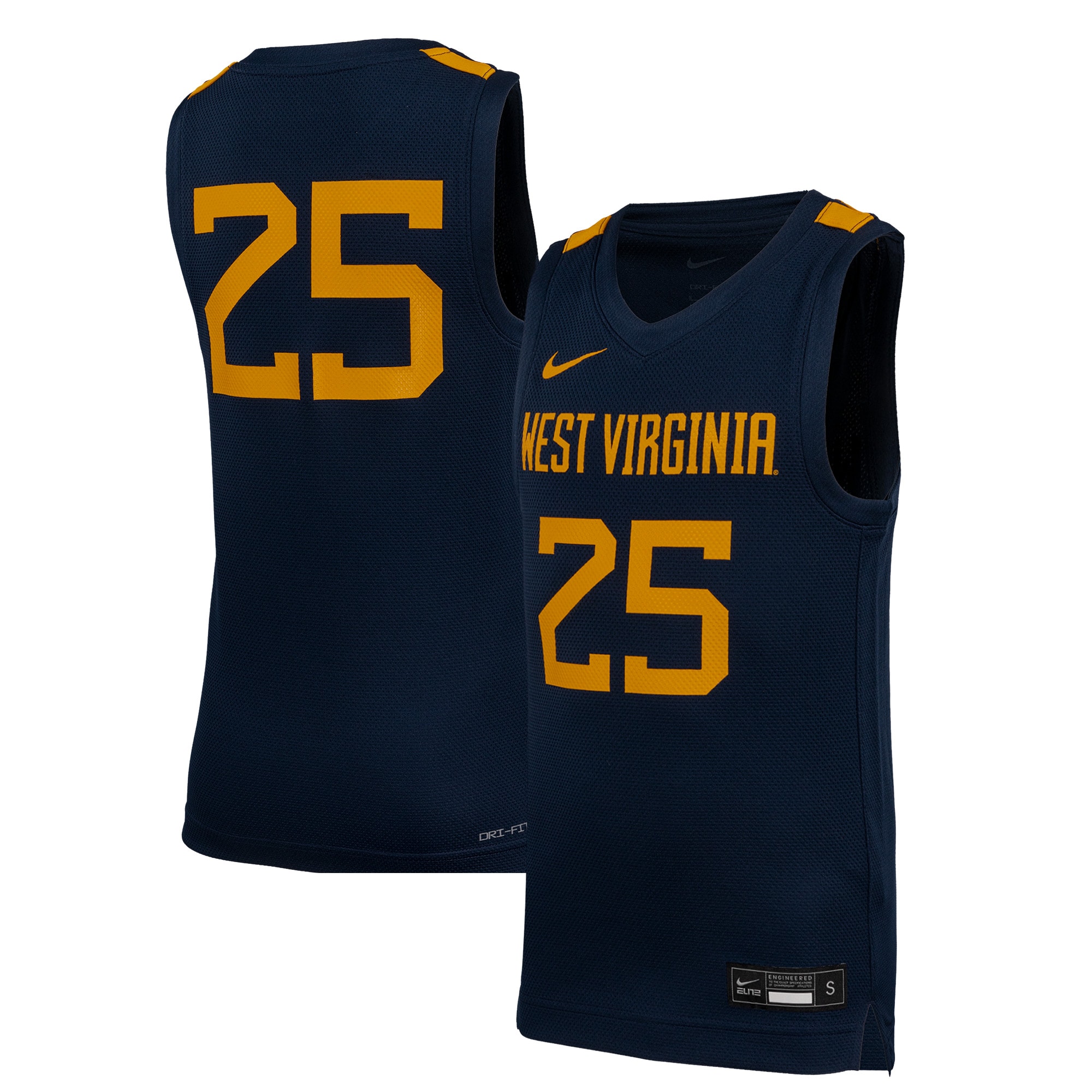 [NJP] West Virginia Mountaineers Youth Replica Basketball Jersey - Navy