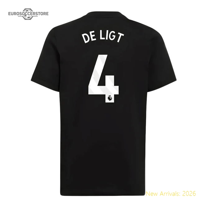 Premium 2025-2026 Man Utd Eu Training Tee (black) (de Ligt 4)