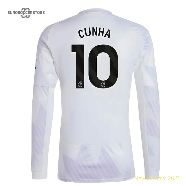 2025-2026 Man Utd Long Sleeve Away Shirt (cunha 10) - Authentic Design