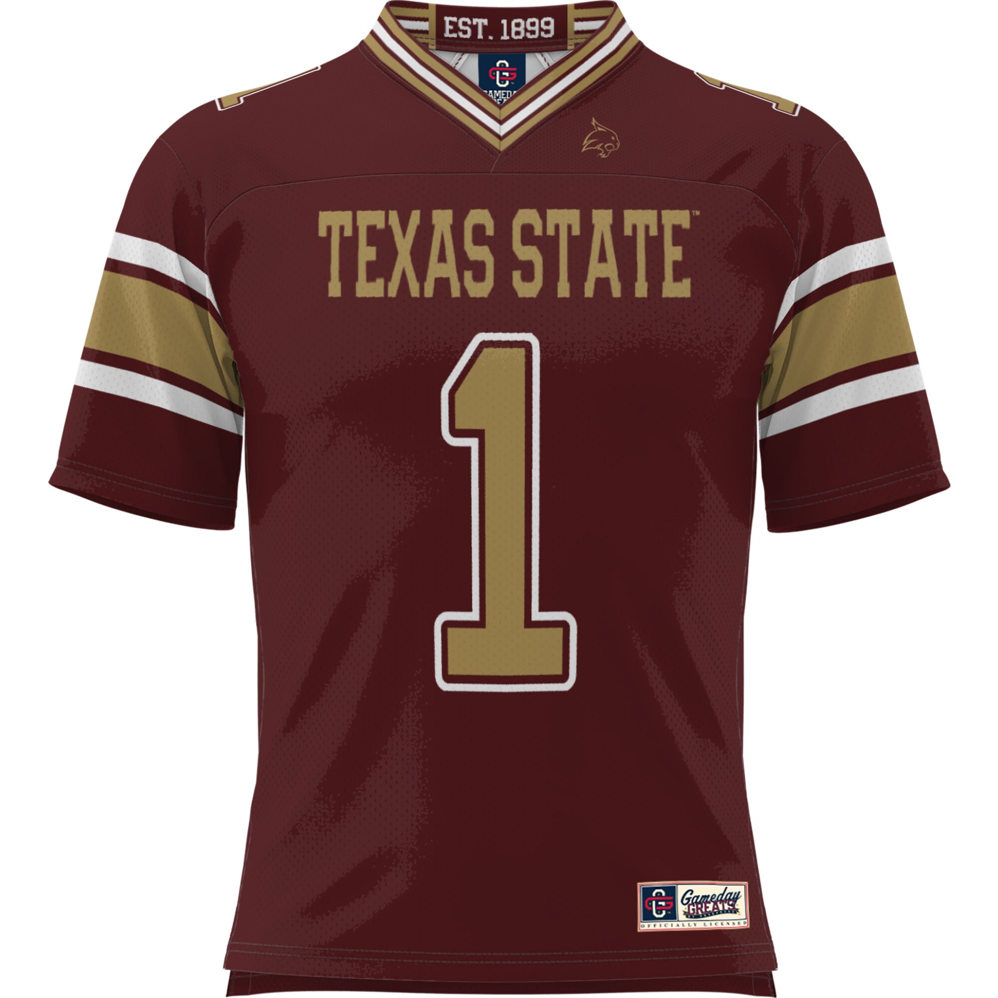 #1 Texas State Bobcats GameDay Greats Youth Football Jersey - Maroon