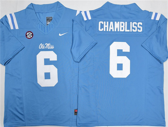 Men's None Blue 2026 alternate jersey Trinidad Chambliss #6 moisture