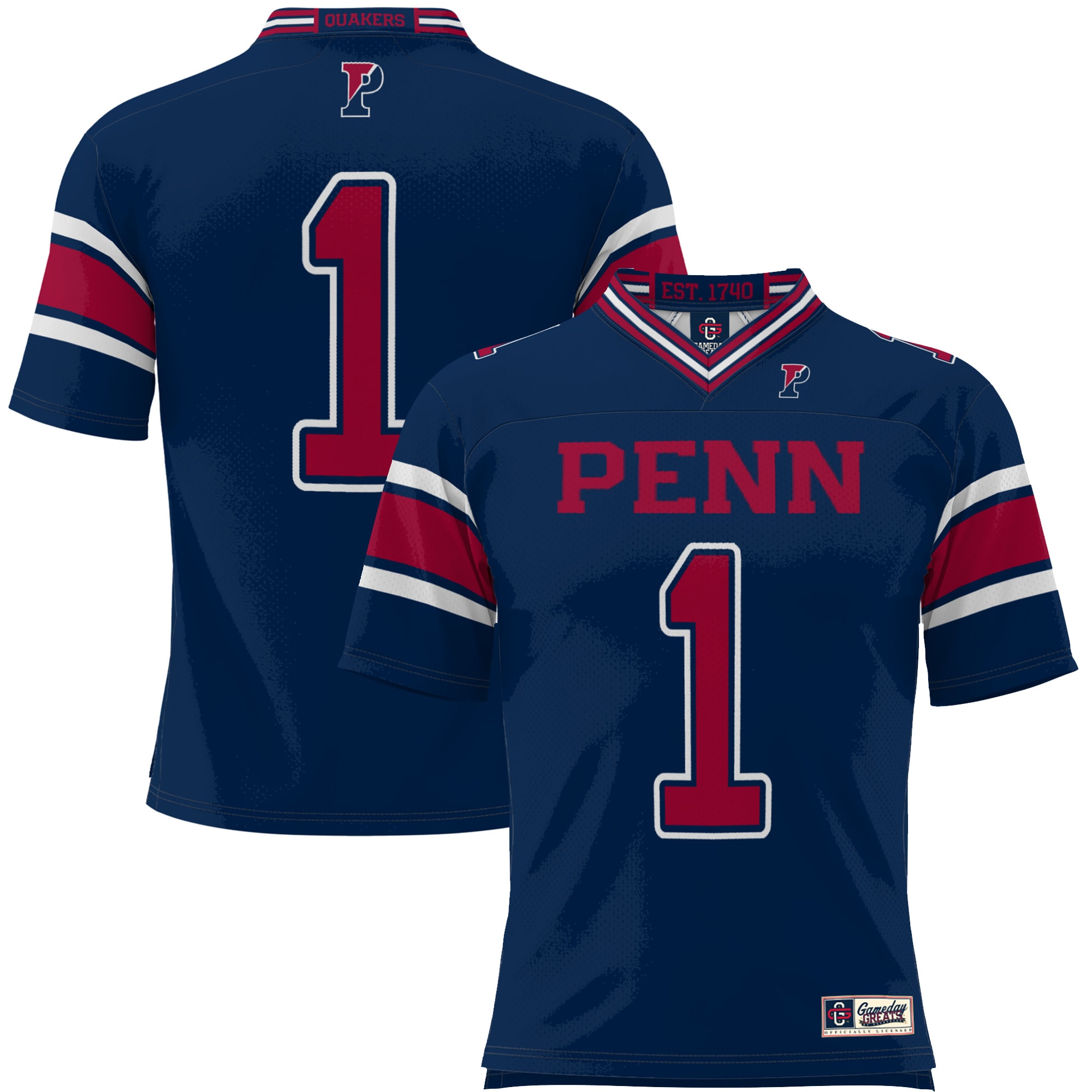 #1 Pennsylvania Quakers GameDay Greats Endzone 26/27 Football Jersey - Navy