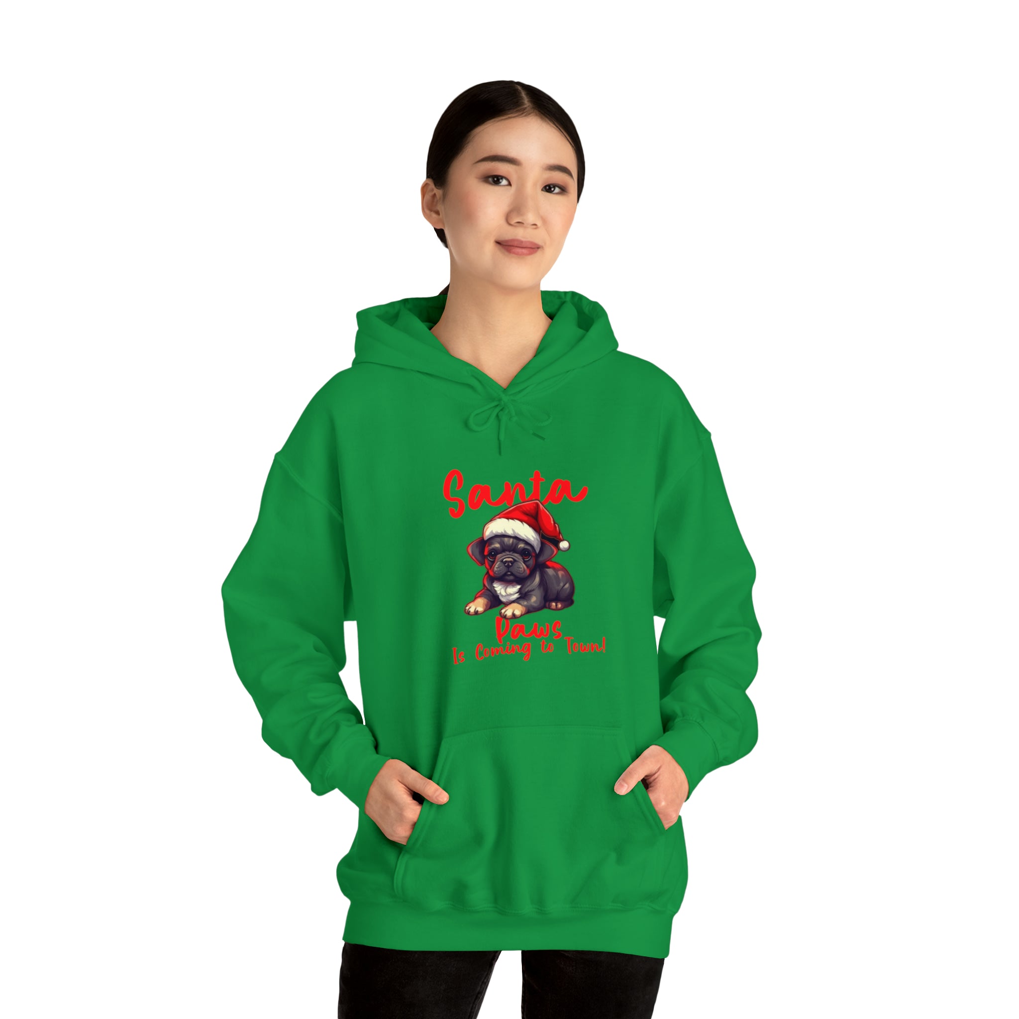 Comfortable Durable Santa Paws At Town Unisex Hoodie for Street Style