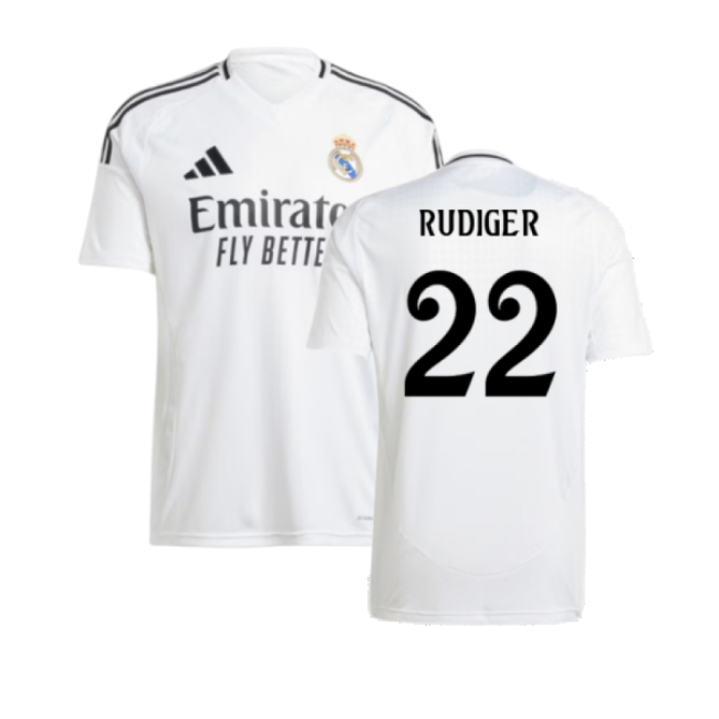 Real Madrid 2024-25 Home Fan Version For Adults (Rudiger Game Day Jersey