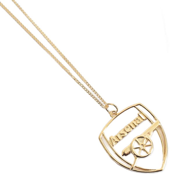 Arsenal FC 18ct Gold Plated on Silver Crest Pendant & Chain - game day