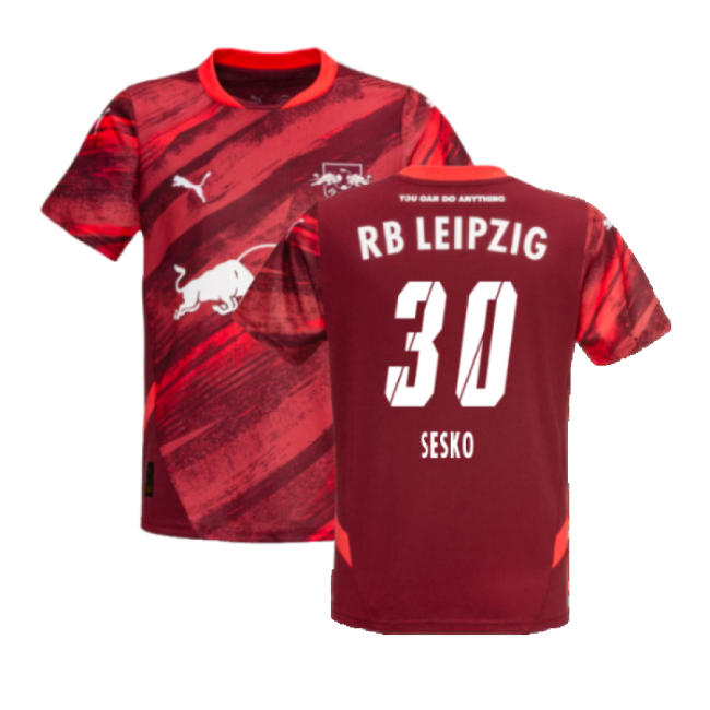 Top-Quality 2024-2025 Red Bull Leipzig Away Shirt (Kids) (Sesko 30)