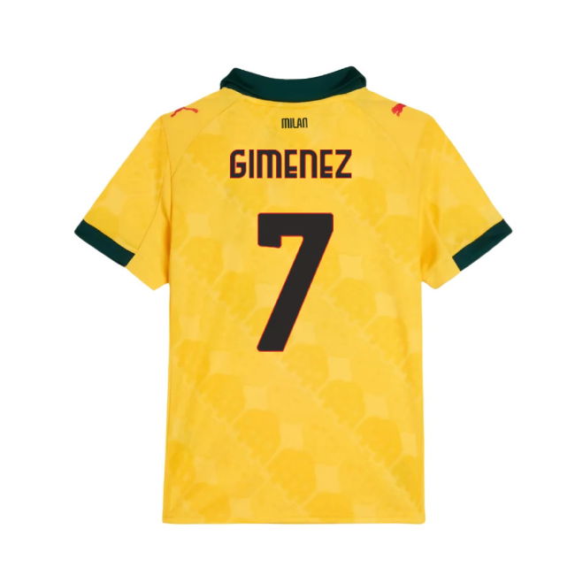 Avid Acm Ac Milan Third Shirt Kids Gimenez #7 Durable Material 202...