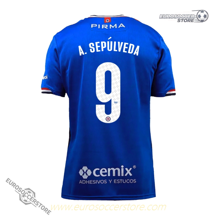 Cruz Azul 25-26 Home Jersey featuring A. SEPÚLVEDA 9