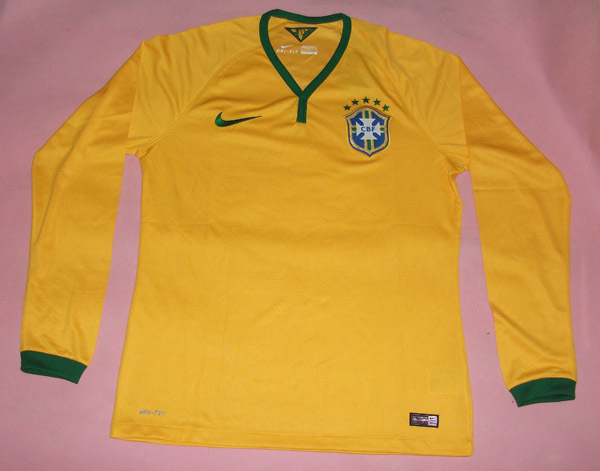 Elite Series 2014 World Cup Brazil Home Long Sleeve Yellow Jersey