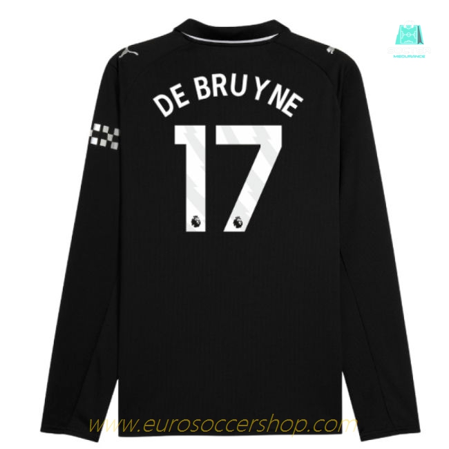 2025-2026 Man City Long Sleeve Away Shirt (De Bruyne 17)