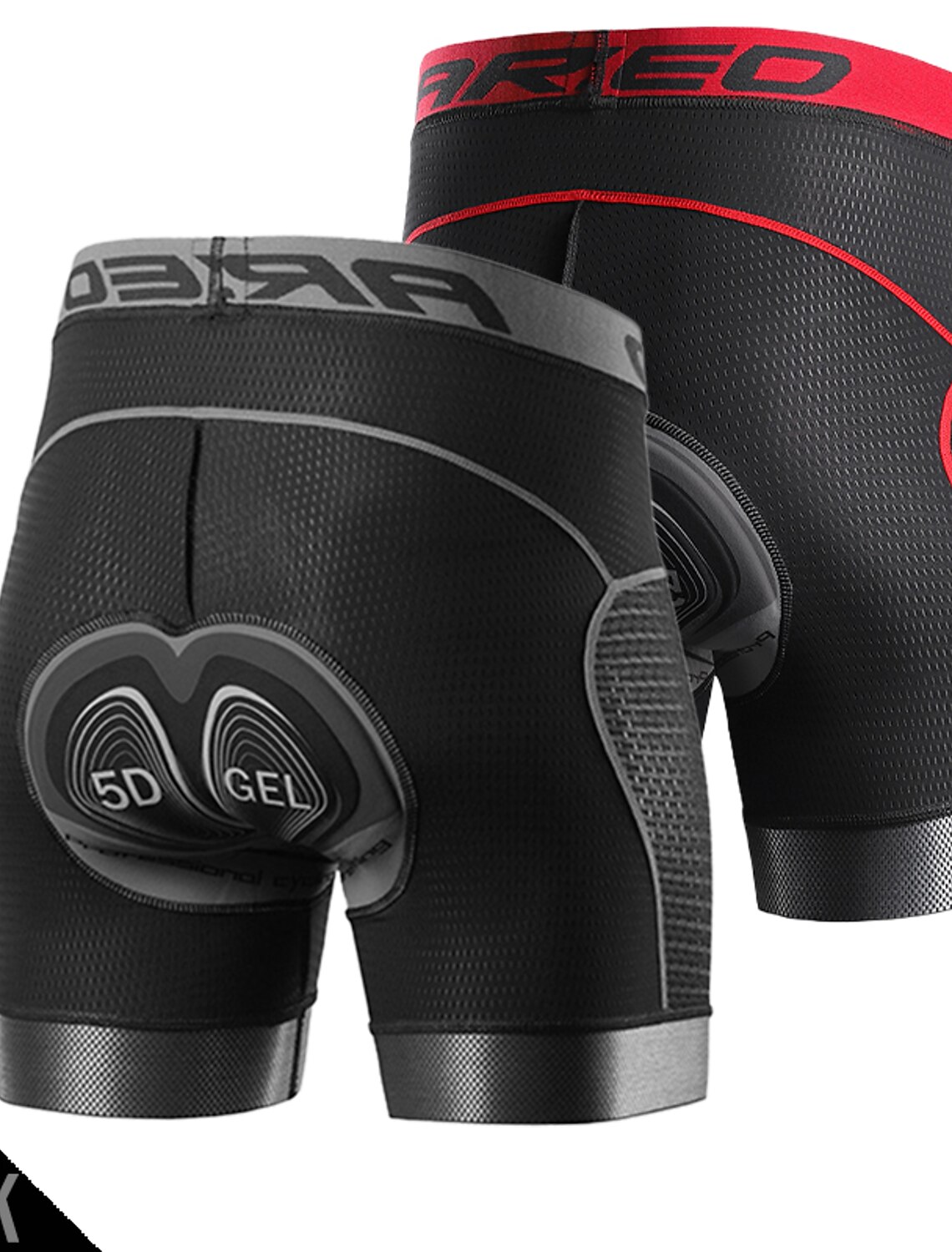 Arsuxeo Men's Cycling Padded Shorts Cycling Underwear Bike Padded Shorts 5D padded Chamois Bottoms Breathable Sweat wicking Sports Solid Color Black Red Gray Bike Wear