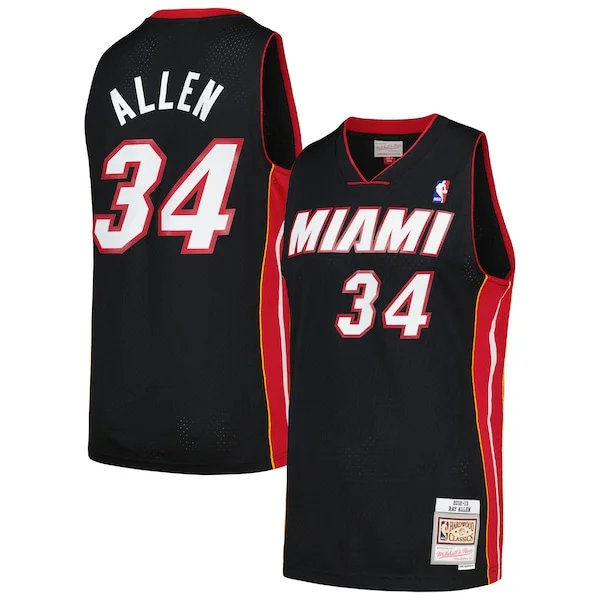 Performance Ray Allen MIA Basketball Jersey - Black - Licensed Product