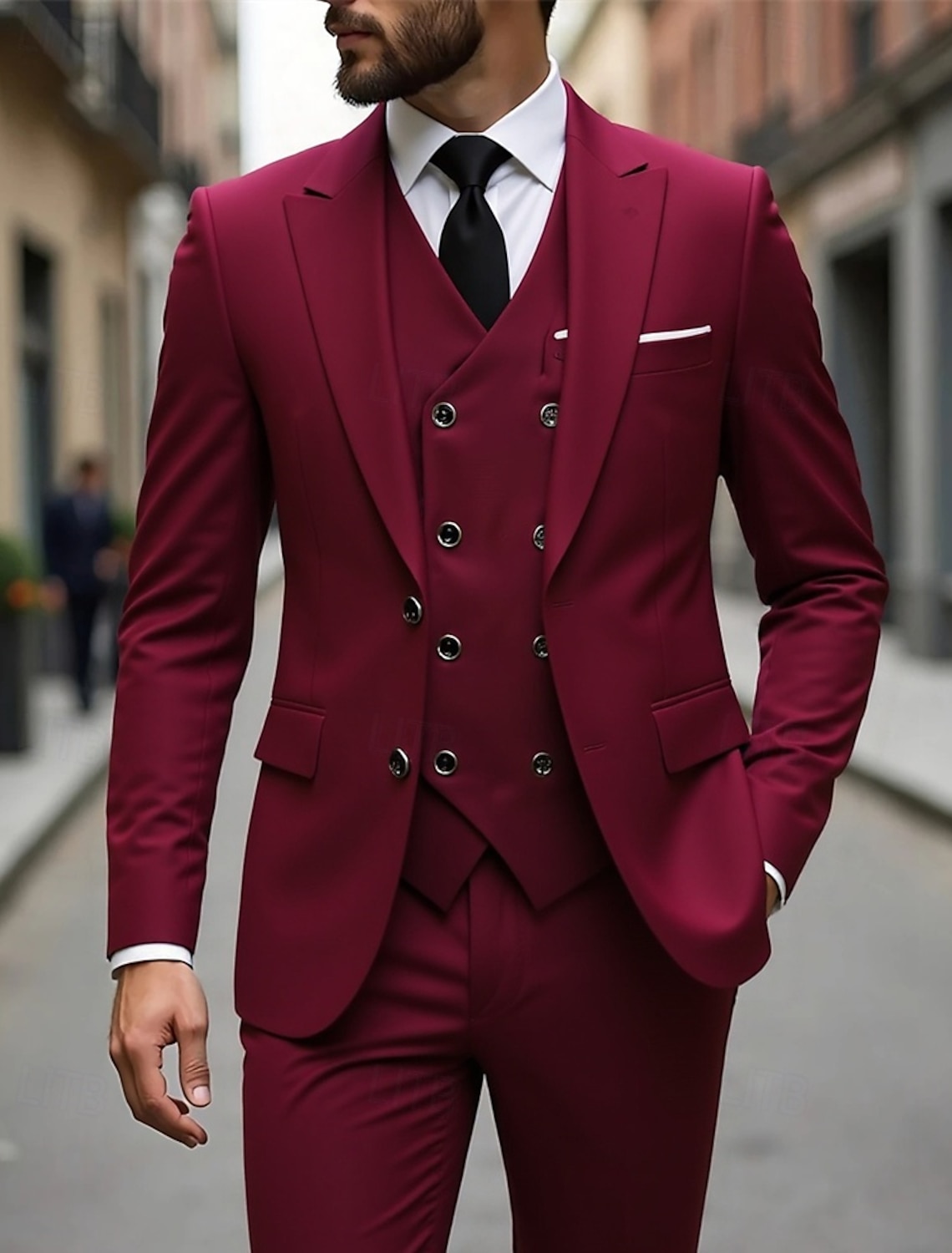 Men's Blazer+Vest+Dress Pants Blazer Vest Set Business Cocktail Party