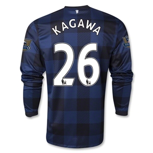 13-14 Manchester United 26 KAGAWA Away Black Long Sleeve Jersey Shirt