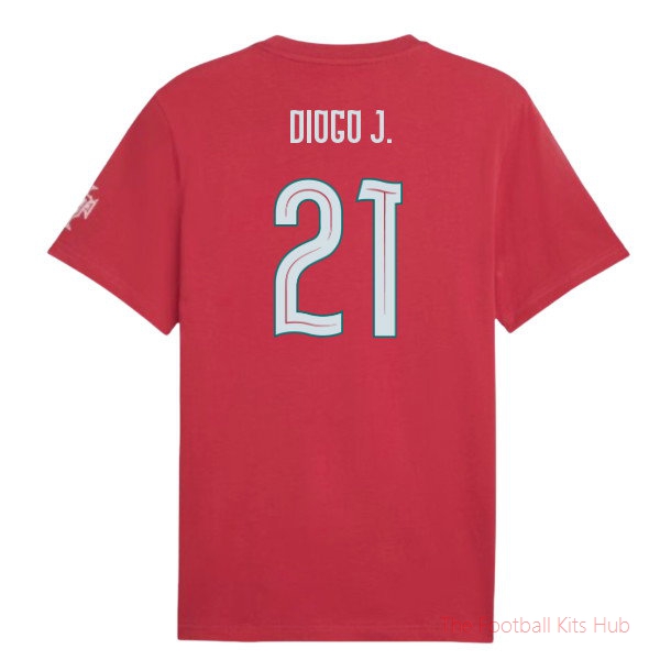 [LK] 2026/27 Portugal FtblCulture Tee (Red) (Diogo J. 21)