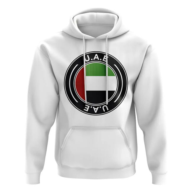 Collector'S-Item Aero-Dynamic Uae Football Badge Hoodie (White)
